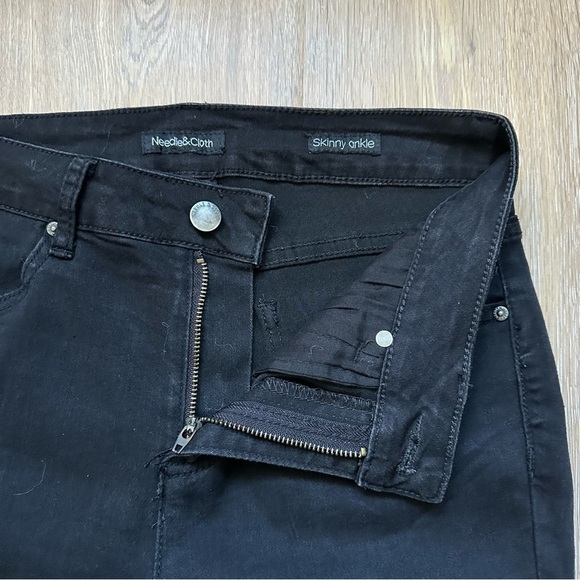 Needle & Cloth Black High Rise Skinny Jeans Jeggings Lightweight Stretch -Size 8 - Picture 3 of 11